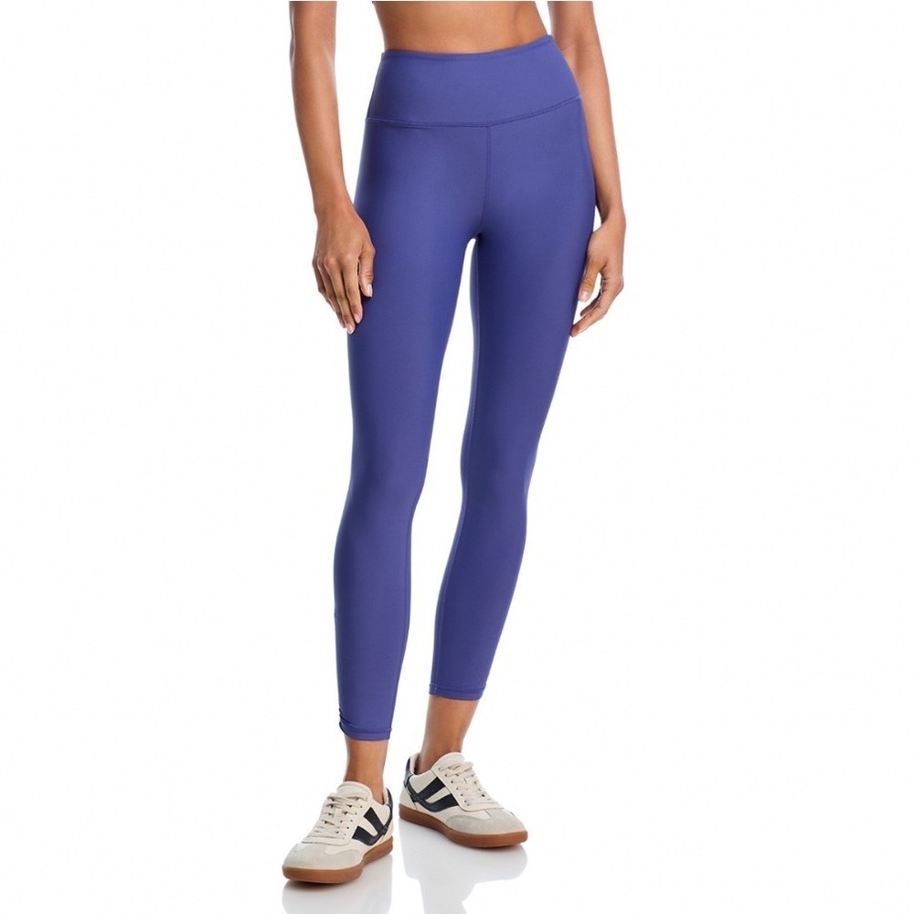 AQUA Athletic Shirred Ankle 7/8 Leggings Blueberry Purple Size Small NEW